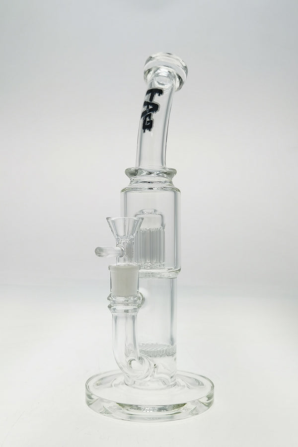 8 Inch Double Tree Arms Perc Small Dab Rig Bent Neck bong Black Lip  Mouthpiece water pipe